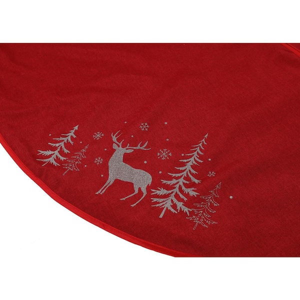 Amosfun Velvet Tree Skirt Red Christmas Tree Skirt Tree Carpet Round Tree Mat for Home Christmas Holiday Party Decoration Amosfun Velvet Tree Skirt Red Christmas Tree Skirt Tree Carpet Round Tree Mat for Home Christmas Holiday Party Decoration