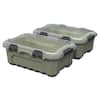 Husky 12 Gal. Professional Duty Waterproof Storage Container with Hinged Lid in Army Green (2-Pack) 271591