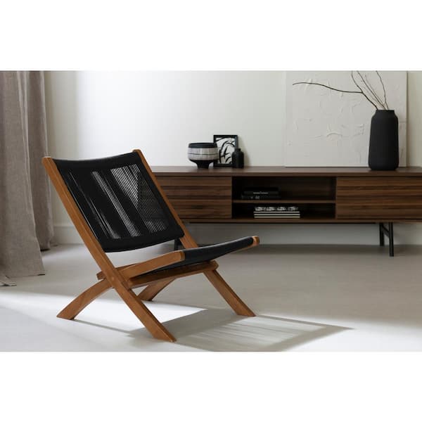 South Shore Balka Black and Natural 24 in. Accent Without Cushion
