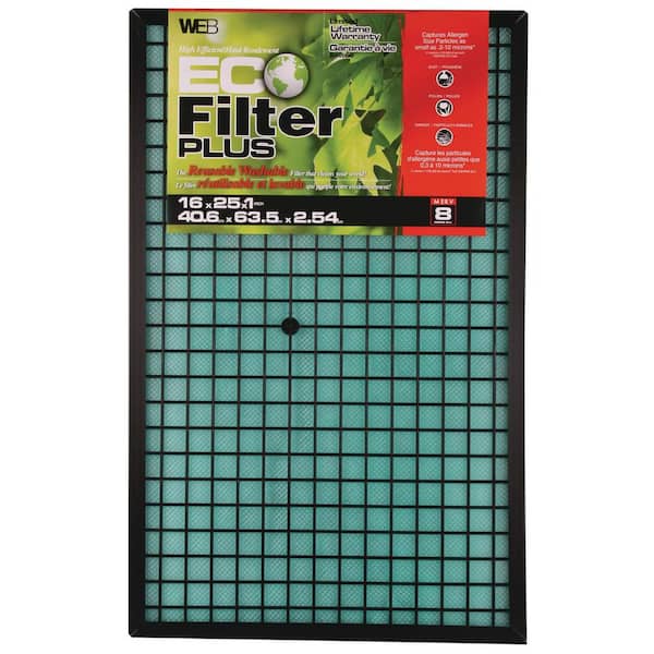 16"x25"x1/2" Poly-Flo Rigid Washable Cut-to-Fit AC Furnace Air Filter 2 Pack 