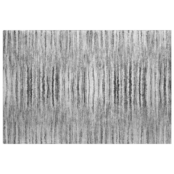 Dream Shag Premium Machine Washable Abstract ADS604 Silver 3 ft. x 4 ft. Area Rug