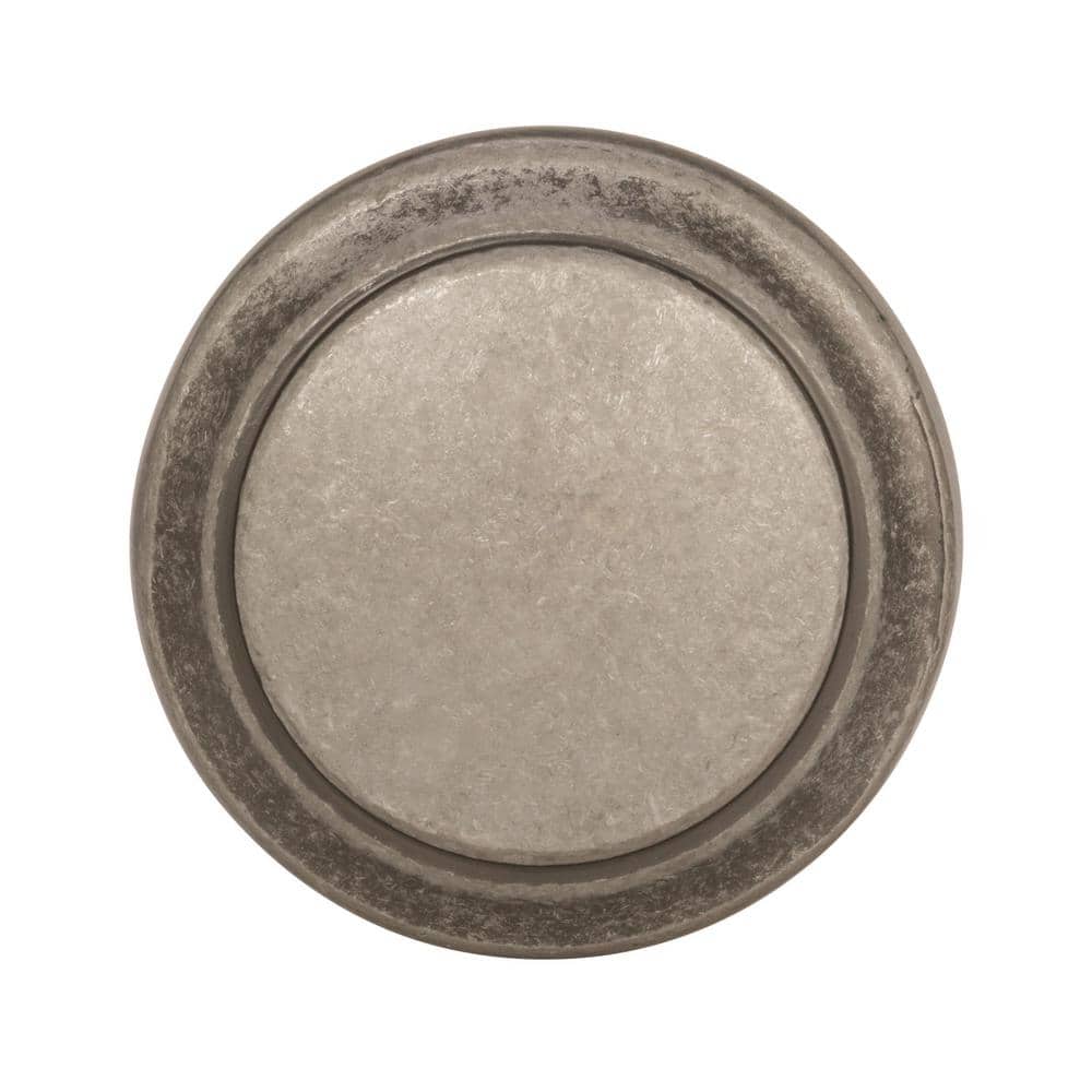 Highland Ridge Round Pewter Cabinet Knob with Mounting Hardware
