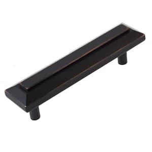 3 in. Center-to-Center Oil Rubbed Bronze Grooved Rectangle Cabinet Pull (10-Pack)