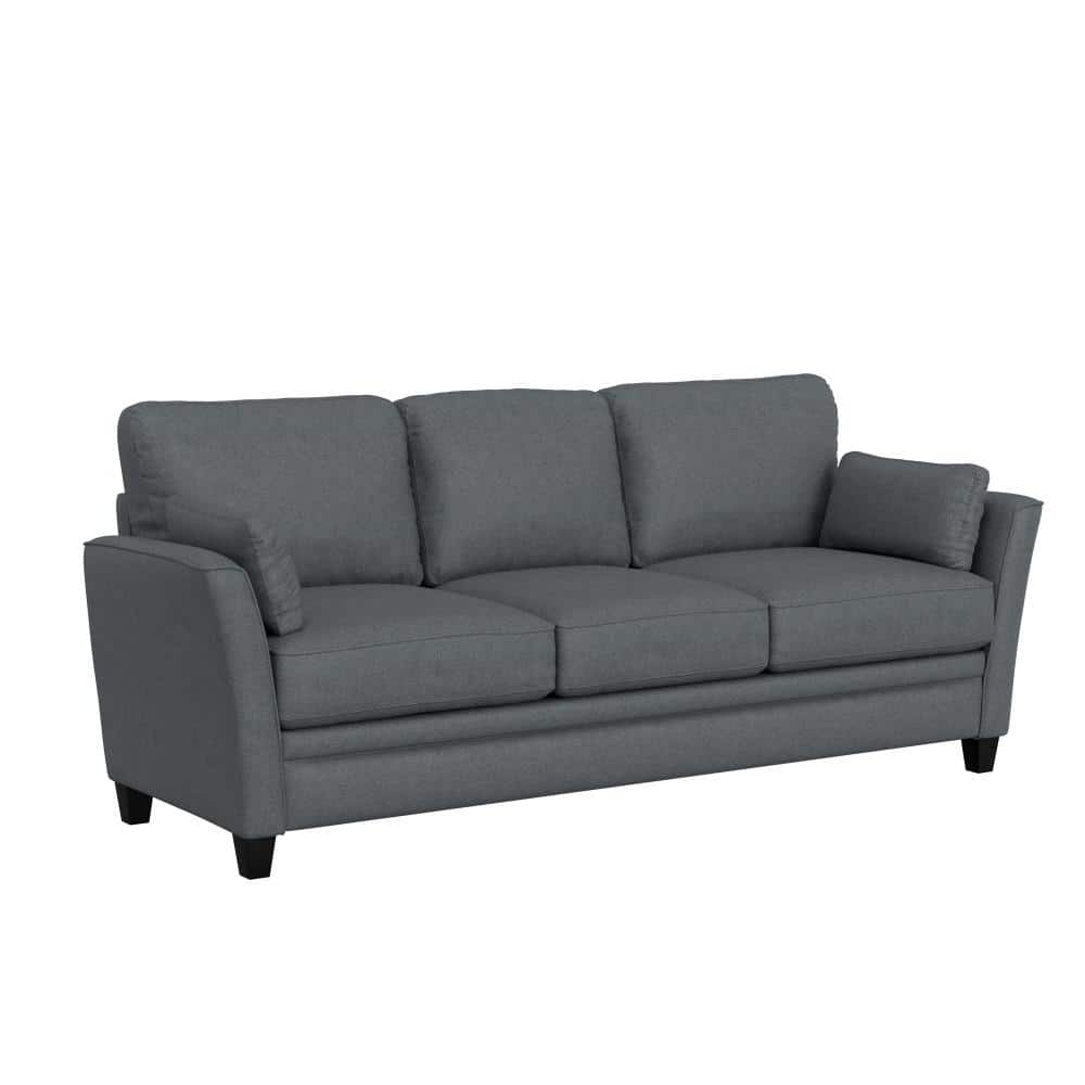 Grant River 81.25 in. Flared Arm Polyester Modern Rectangle Removable Cushions Sofa Gray -  Hillsdale Furniture, 9036-912