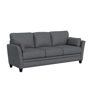 Grant River 81.25 in. Flared Arm Polyester Modern Rectangle Removable Cushions Sofa Gray
