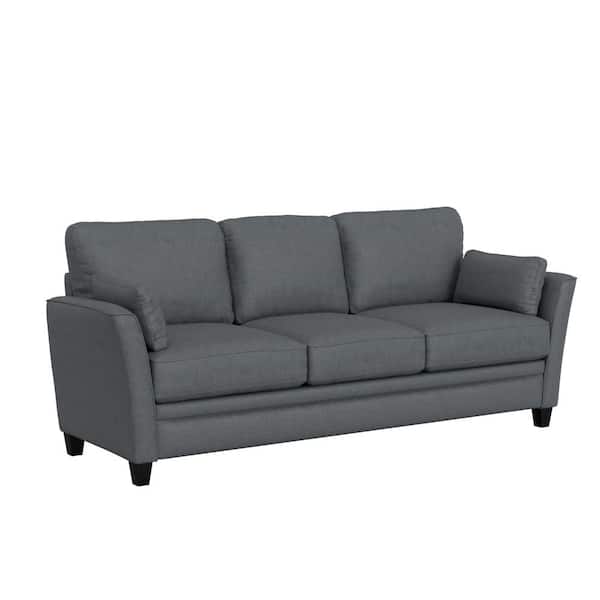Hillsdale Furniture Grant River 81.25 in. Flared Arm Polyester Modern Rectangle Removable Cushions Sofa Gray