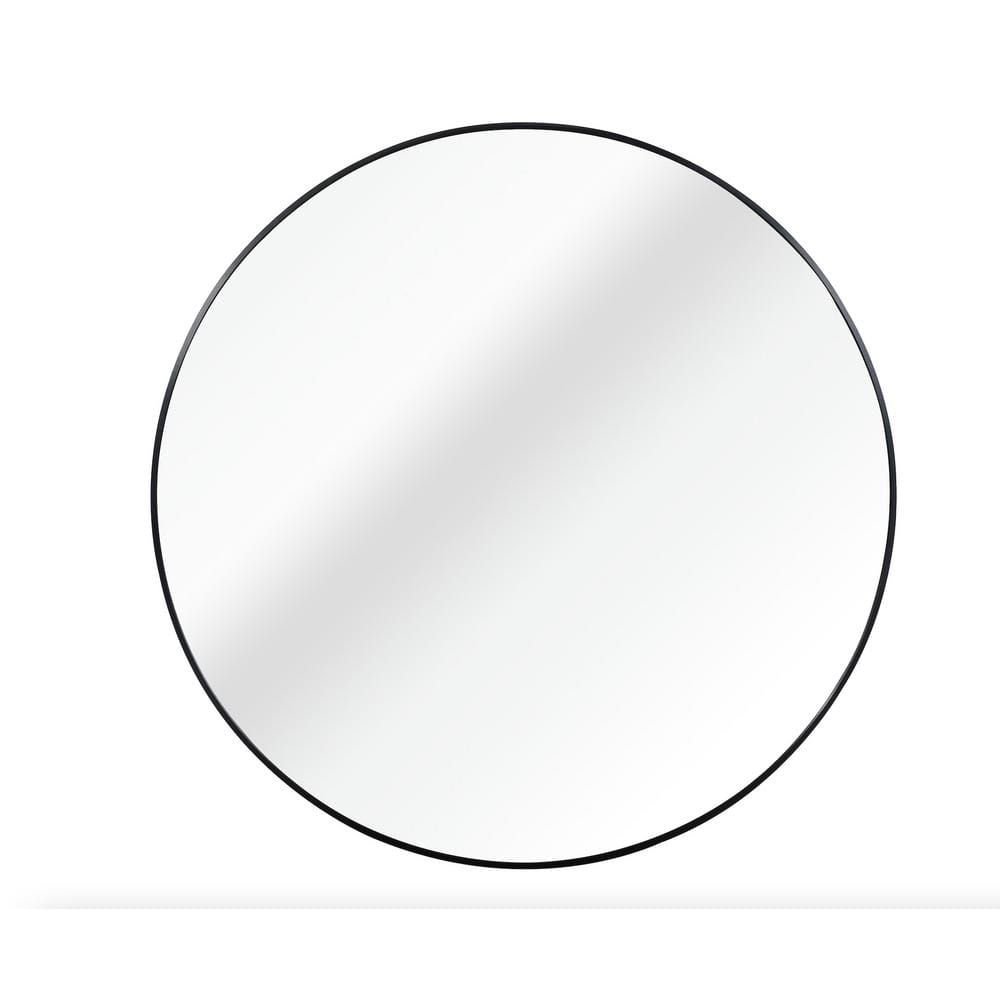 42 in. W x 42 in. H Round Metal Framed Wall Bathroom Vanity Mirror in Black price history on PriceWatchPro