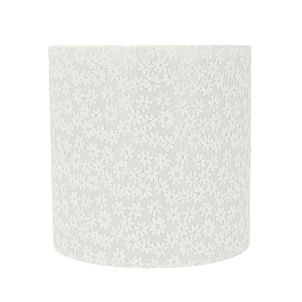 Aspen Creative Corporation 8 in. x 8 in. White with Floral Design Drum ...