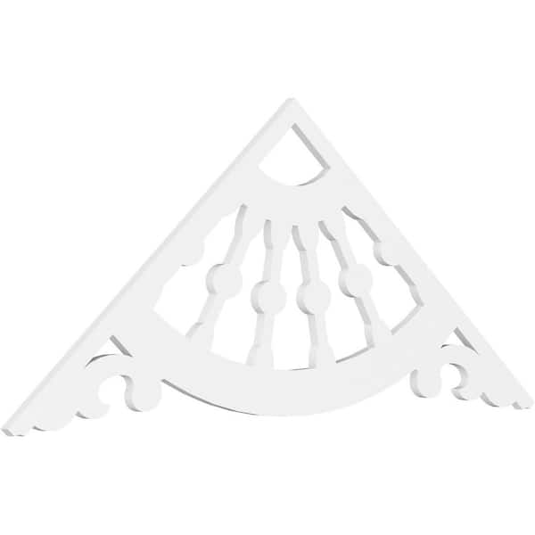 Ekena Millwork 1 in. x 72 in. x 30 in. (10/12) Pitch Wagon Wheel Gable Pediment Architectural Grade PVC Moulding