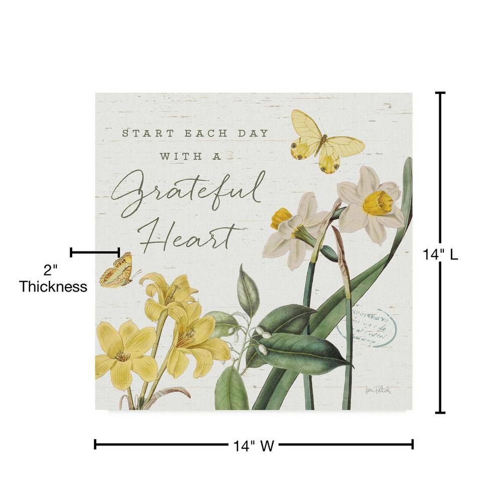 Grateful Heart Yellow and White Floral Canvas Art
