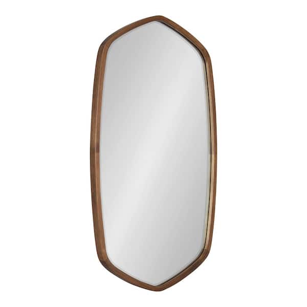 Kate and Laurel McLean 20.00 in. W x 36.00 in. H Rustic Brown Oval Mid-Century Framed Decorative Wall Mirror