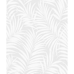 Off-White Tossed Palm Paintable Paper Unpasted Wallpaper Roll (Covers 57.5 sq. ft.)