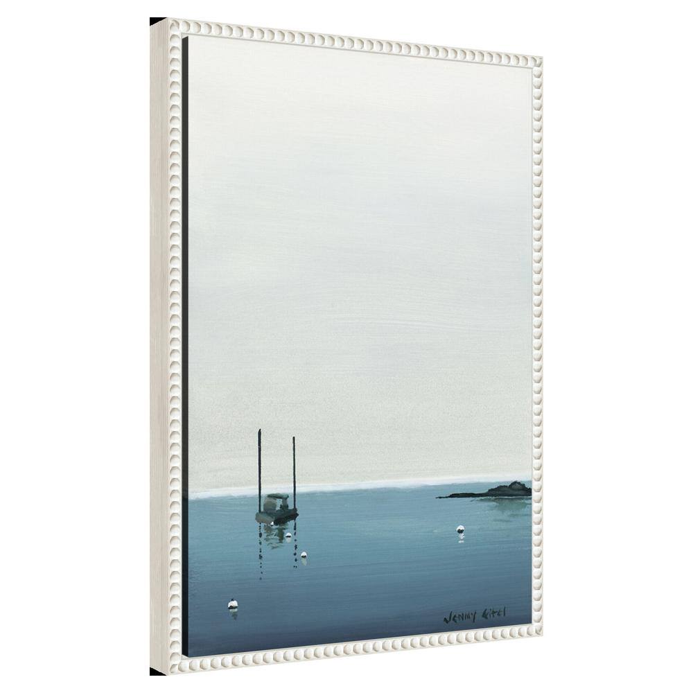 16"x23" Calm Waters White Floater Frame Canvas Wall Art