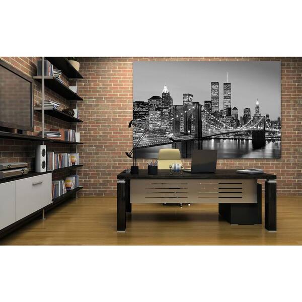 Ideal Decor 69 in. H x 45 in. W Manhattan Skyline at Night Wall Mural