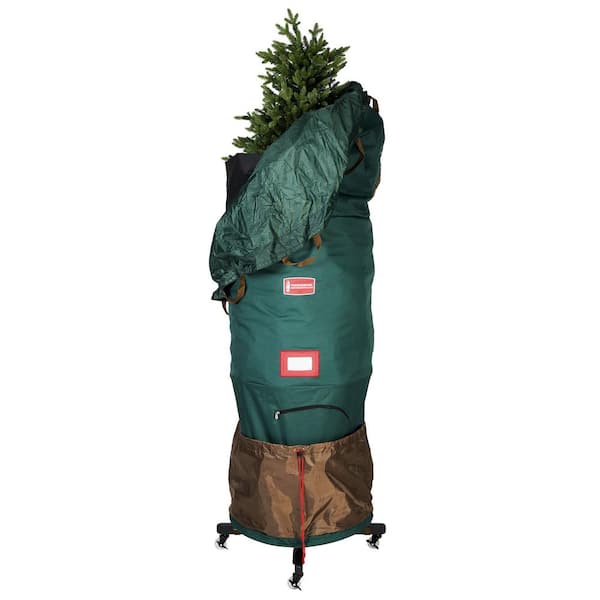 TreeKeeper Large Upright Christmas Tree Storage Bag for Trees Up to 9 ft. Tall with Rolling Tree Stand