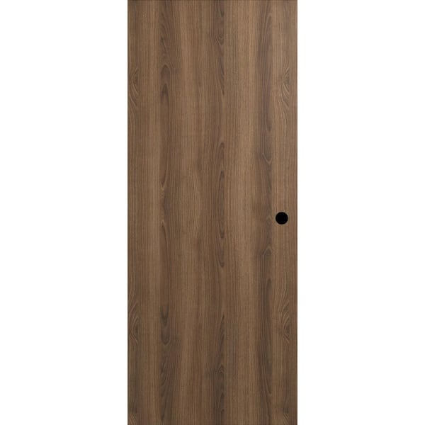 Optima 24 in. x 84 in. Right-Handed Veralinga Oak Composite Wood Single Prehung Interior Door with Hidden Frame Regular