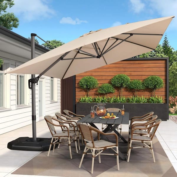 home depot sunbrella patio umbrella Grand 10X10 FT Offset with Base Outdoor Square Aluminum Cantilever Umbrella Shade with Easy Tilt Adjustment (Charcoal, 10X10 FT-SUNBRELLA) : Patio, Lawn & Garden Its aluminum pole with imitate wood coating is strong California Umbrella 9 ft. Black