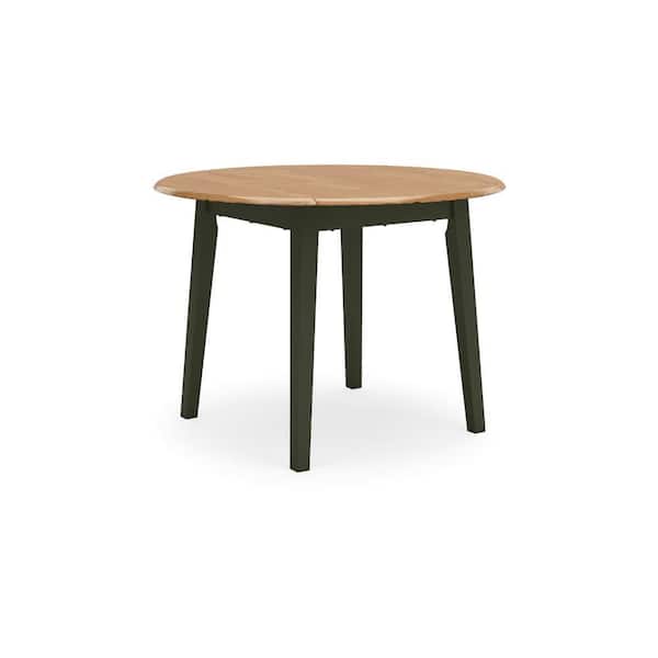 Benjara Gasy Dark Green and Brown Wood 42.38 in. 4-Legs Dining Table Seats-4