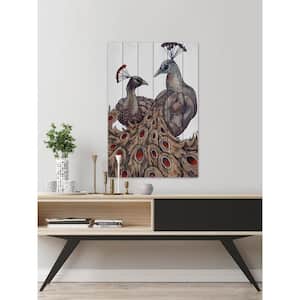 45 in. H x 30 in. W "Peacock Partner II" by Marmont Hill Printed White Wood Wall Art