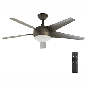 Windward IV 52 in. Indoor LED Oil Rubbed Bronze Ceiling Fan with Dimmable Light Kit, Remote Control and Reversible Motor