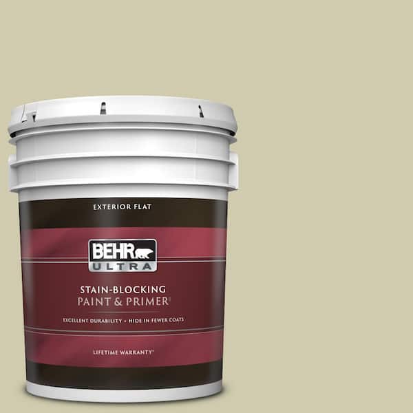 BEHR ULTRA 5 gal. #PPU9-18 Cilantro Cream Flat Exterior Paint & Primer