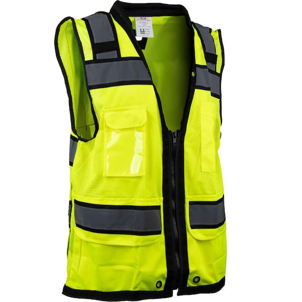 Medium ANSI Type R Class 2 Hi-Vis Yellow Two-Tone 11-Pocket Tech-Ready Mesh Surveyors Vest