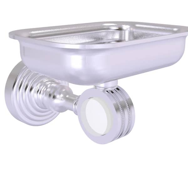 Allied Brass Pacific Grove Collection Wall Mounted Soap Dish Holder with Dotted Accents in Satin Chrome