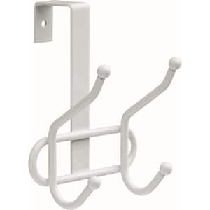 4-2/3 in. White Decorative Over-the-Door Double Wall Hook