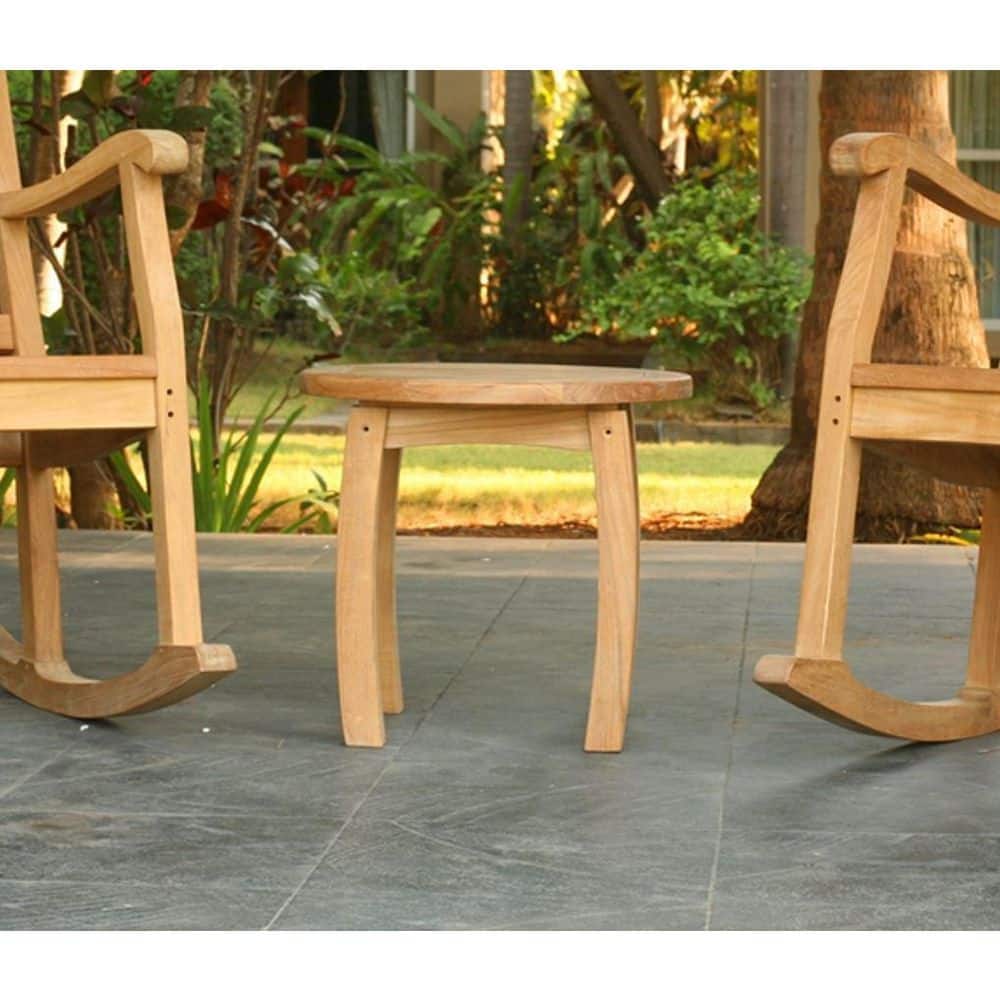 Jakarta 20" Round Teak Wood Outdoor Side Table