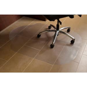 Evolve Modern Shape 39 in. x 52 in. Clear Office Chair Mat with Lip for Hard Floors