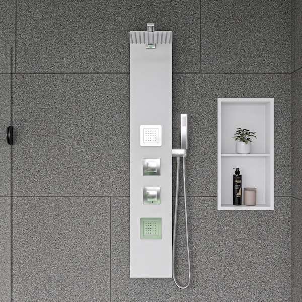 ALFI BRAND 20.13 in. 2-Jet Shower Tower in White