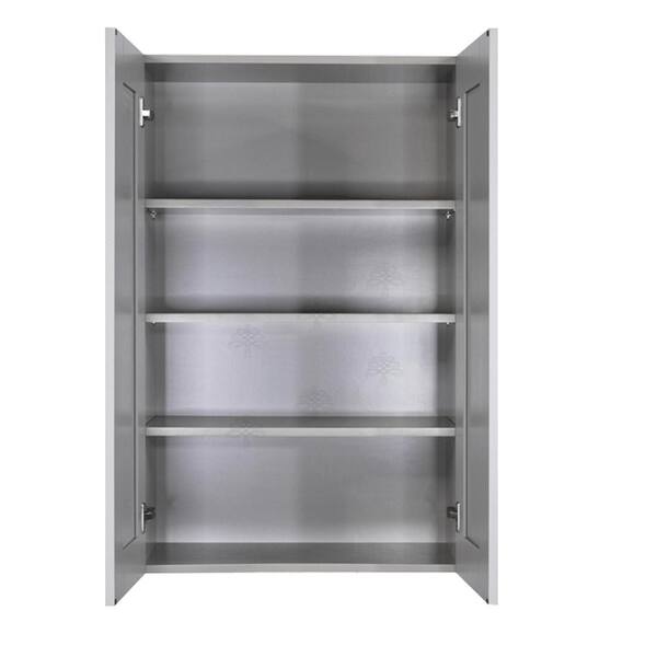 LIFEART CABINETRY Anchester Assembled 30x24x12 in. Wall Cabinet with 2 Doors 1 Shelf in Light Gray
