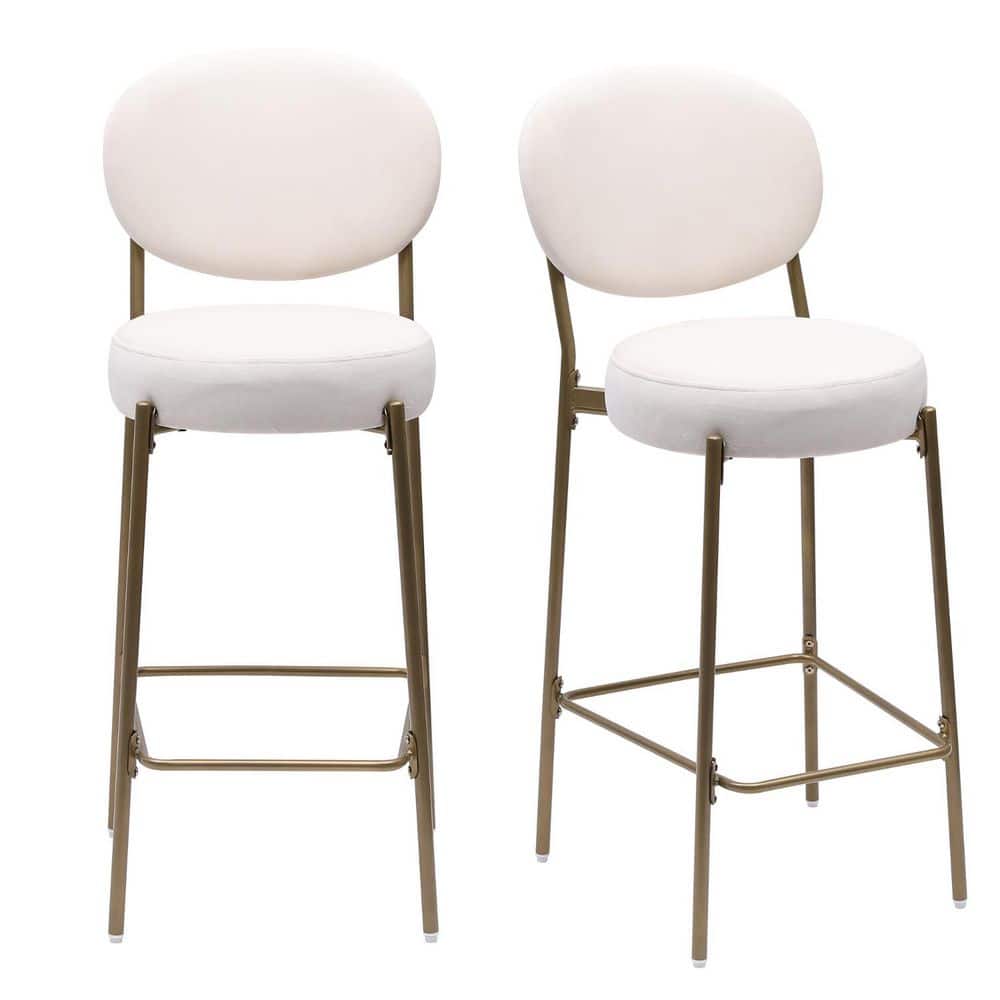 29.13 in. H Bar Height Metal Bar Stool with Velvet Seat Set of 2 price history on PriceWatchPro
