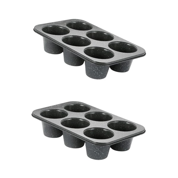 2 Piece Carbon Steel Deep Jumbo Muffin Pan Nonstick Coating Muffin Tin Set for Large Cupcake Baking