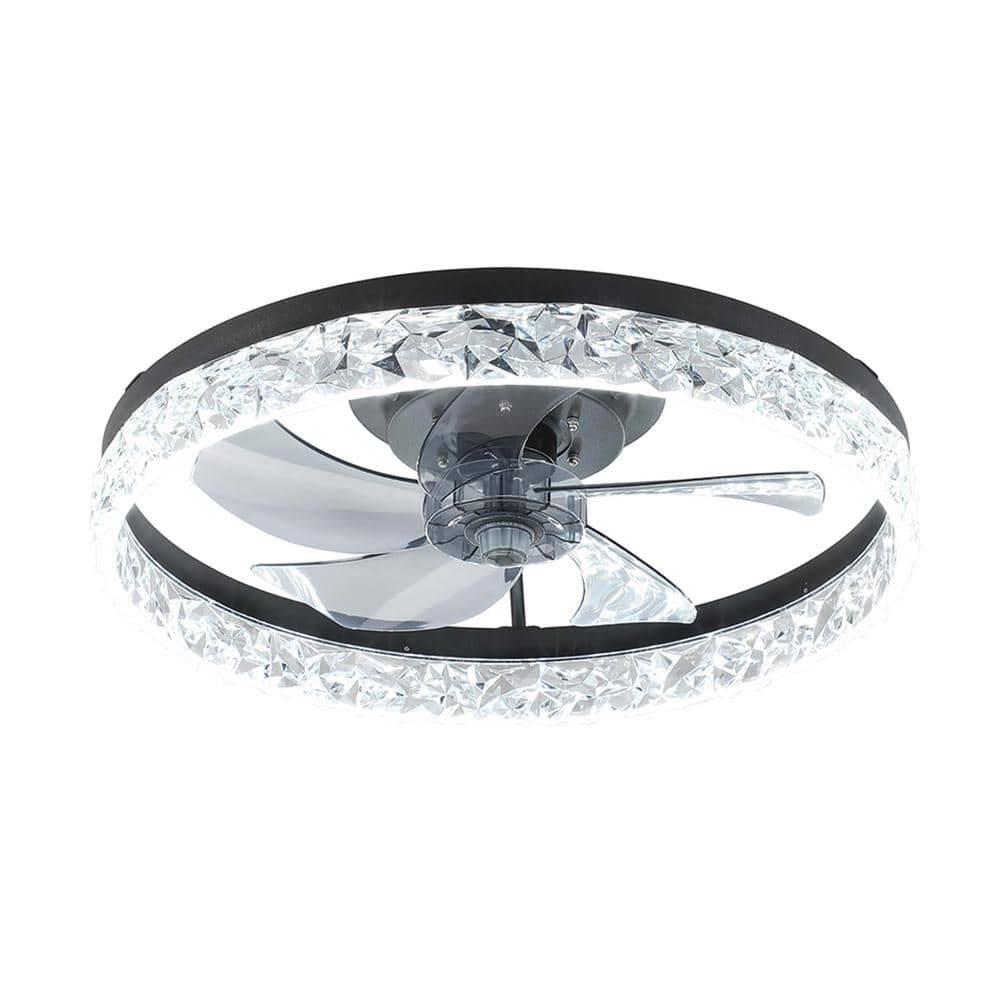 MODERN HABITAT Dusen 20 in. LED Indoor Crystal Ceiling Fan with