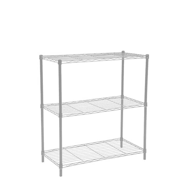 3 Tier Steel Wire Shelving Unit, Wire Shelving With Wheels Home Depot
