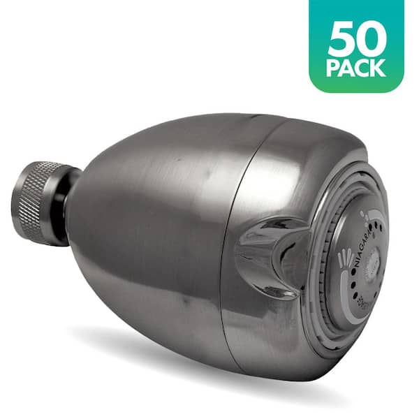 Niagara Conservation Earth Spa 3-Spray with 1.5 GPM 2.7-in. Wall Mount Adjustable Fixed Shower Head in Brushed Nickel, (50-Pack)
