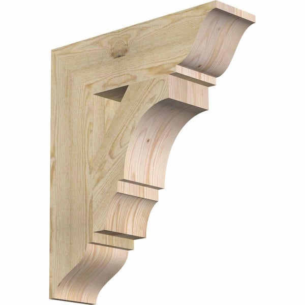 Ekena Millwork 6 in. x 26 in. x 22 in. Douglas Fir Balboa Traditional Rough Sawn Bracket