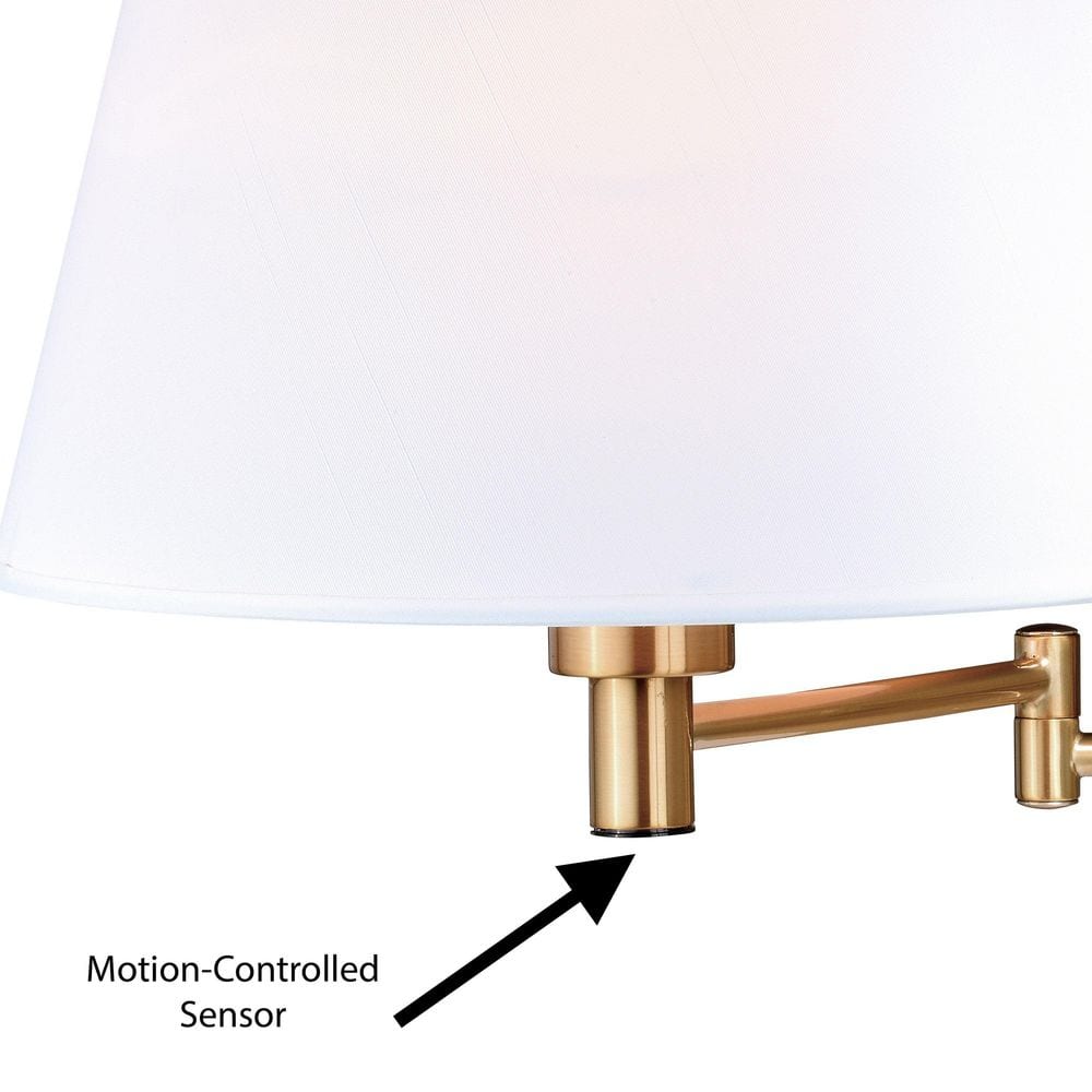 Chapeau Traditional Swing Arm Wall Light in Natural Brass