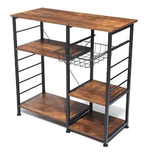 Brown 4-Shelf Metal 35 in. W Baker's Rack