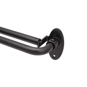 Complete Blackout 48 in. - 86 in. Adjustable Double Wrap Around Curtain Rod 5/8 in. Diameter in Black