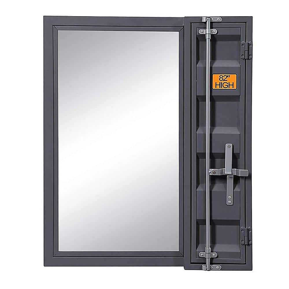 Gunmetal Rectangular Metal Nursery Vanity Mirror