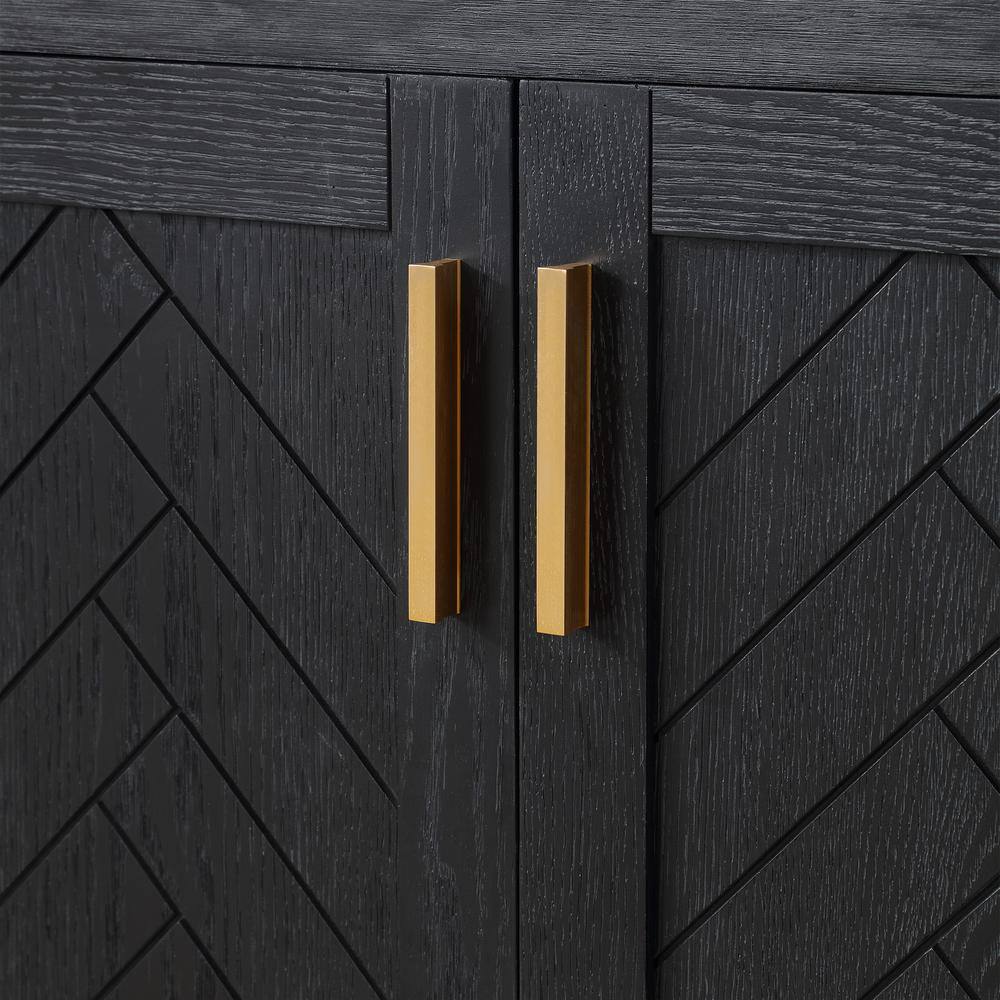 Gazsi 84" Black Oak Vanity with Composite Stone Top