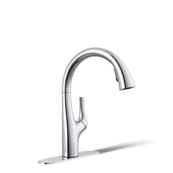 Avi 13.5 in. Single Handle Pull Out Sprayer Kitchen Faucet with 180° Spout Swivel in Polished Chrome