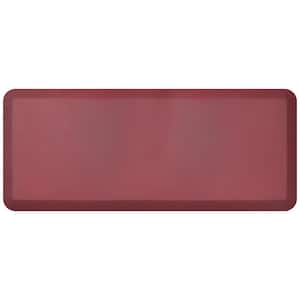 NewLife Designer Leather Grain Cranberry 20 in. x 48 in. Anti-Fatigue Comfort Kitchen Mat