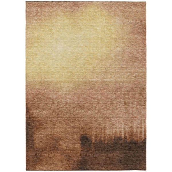 Chantille Machine Washable Indoor/Outdoor Abstract ACN2420 Rust 10 ft. x 14 ft. Area Rug