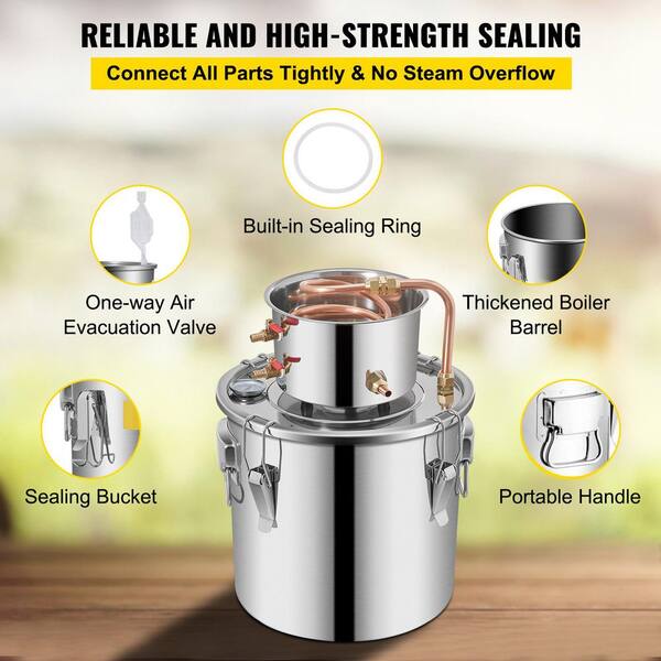 VEVOR Alcohol Distiller 3 Gal. Stainless Steel Whiskey