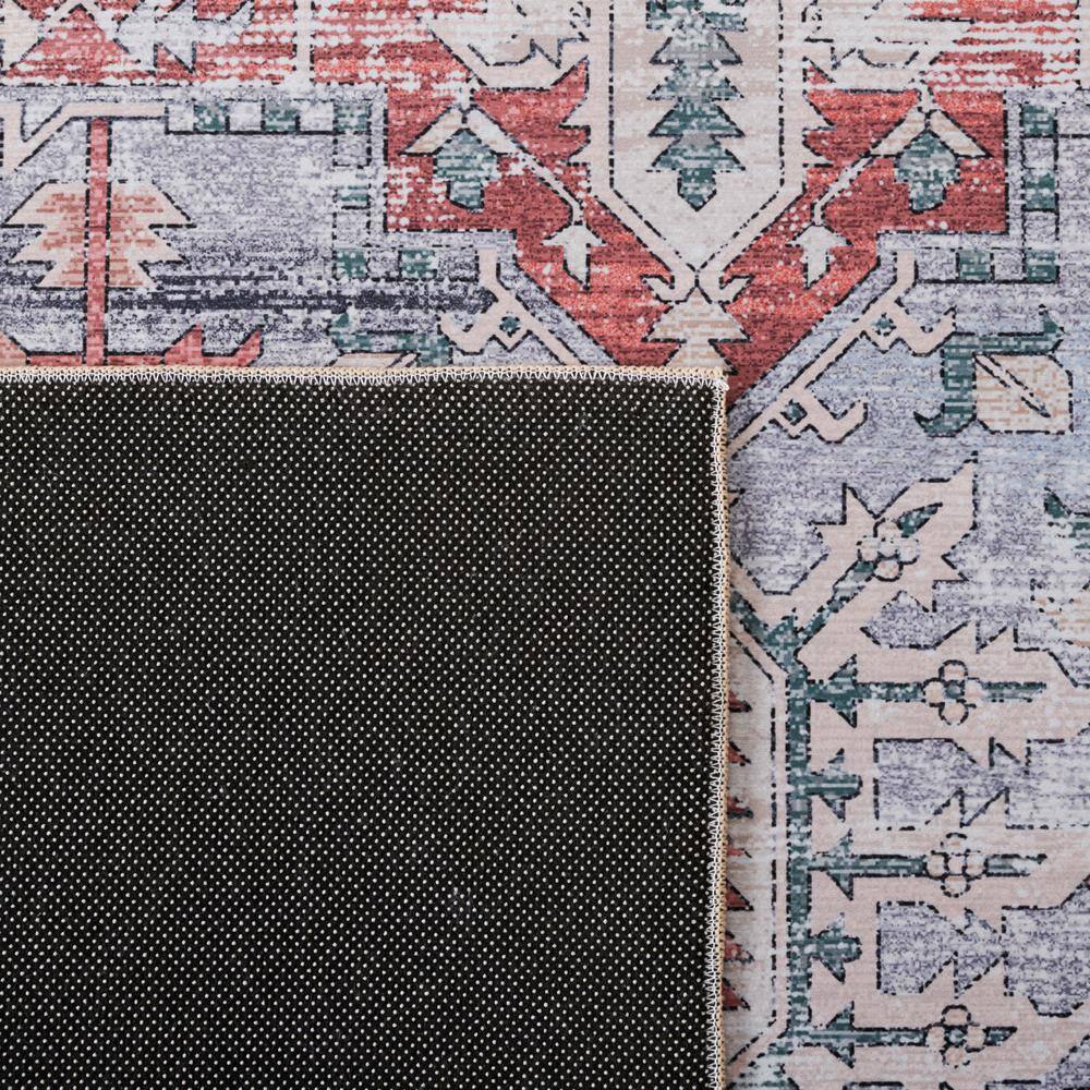 Tucson 6' Square Grey Blue and Rust Synthetic Area Rug