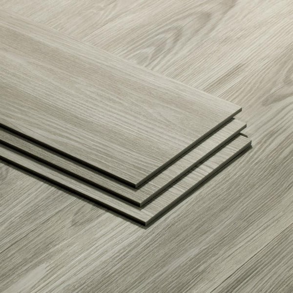 GlueCore Pro Sky Gray 28 MIL x 7 in. W x 48 in. L Waterproof Glue Down Luxury Vinyl Plank Flooring (23.5 sqft/case)