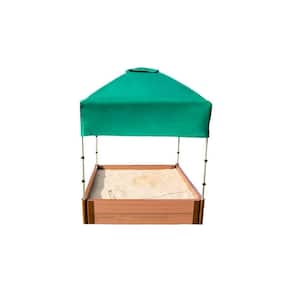 4 ft. x 4 ft. x 11 in. Square Sandbox Composite with Telescoping Canopy/Cover (2 in. Profile)